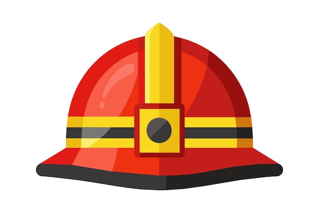 Fireman helmet flat vector illustration on white background