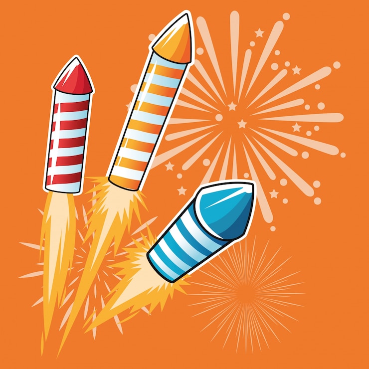 Vector firework celebration explosion night icon.  