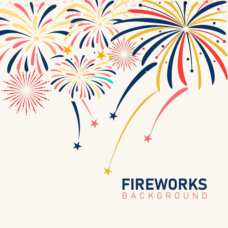 Vector fireworks background