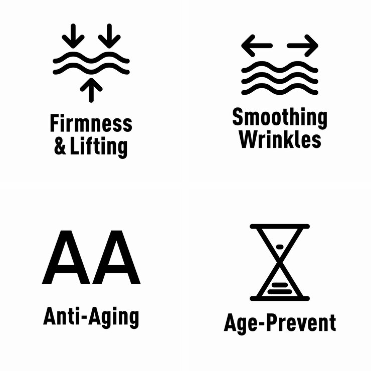 Vector firmness and lifting smoothing wrinkles antiaging ageprevent vector information signs