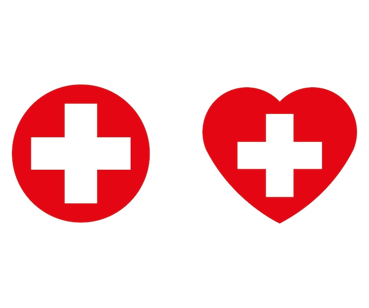 Vector first aid sign medical symbol icon vector design isolated on white background