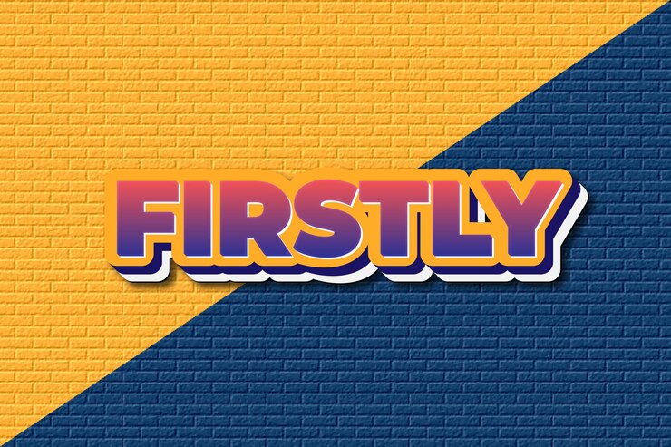 Vector firstly 3d editable text effect