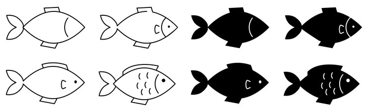 Fish icons set