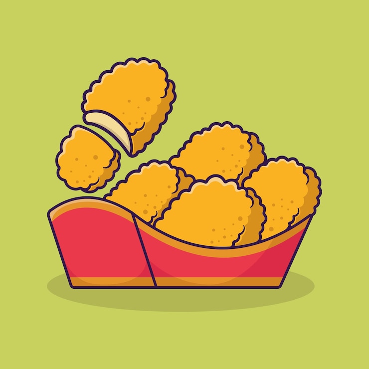 Vector fish nuggets vector illustration