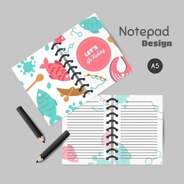 fish planner in flat style