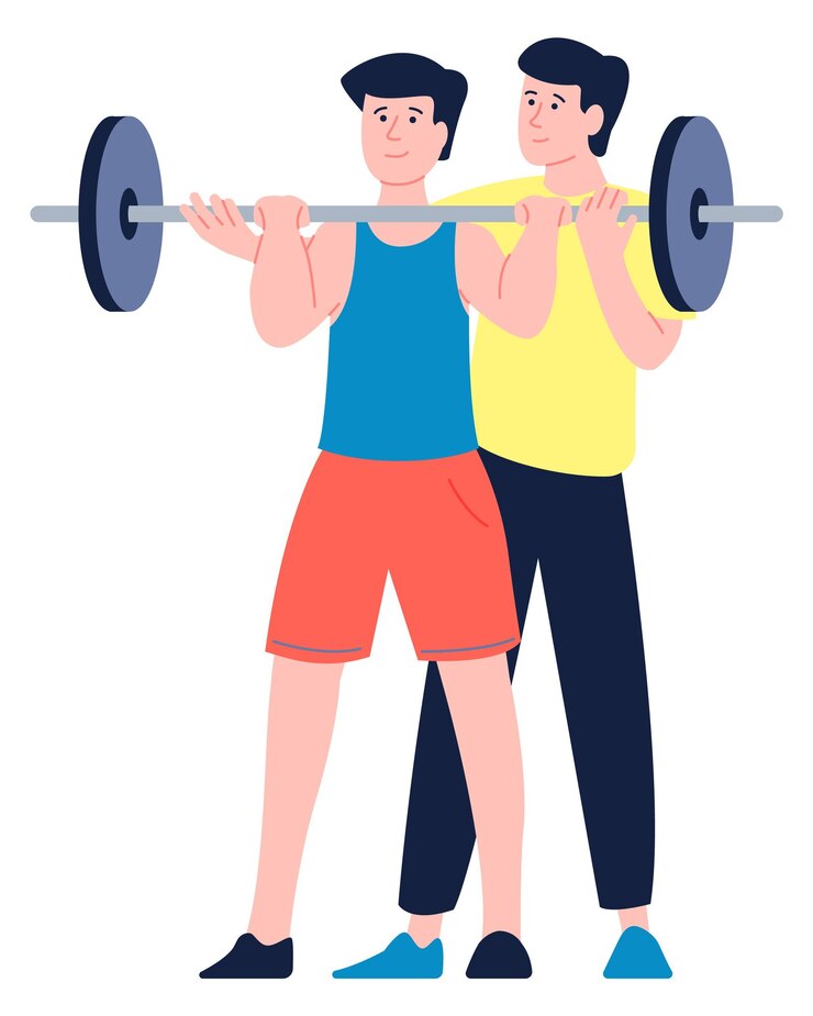 Vector fitness couch training power lifting athlete in gym