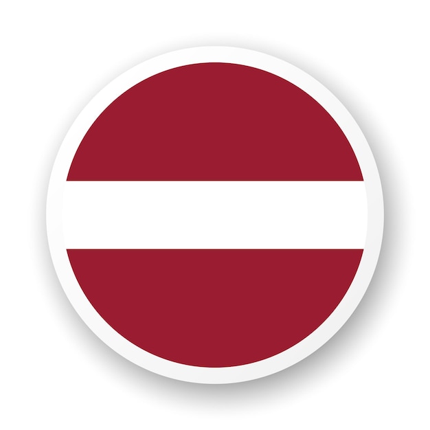flag of latvia flat icon round vector element with shadow underneath