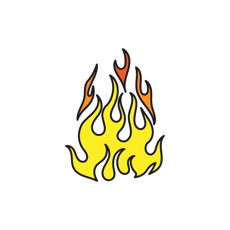 Vector flame colored vector icon on white background