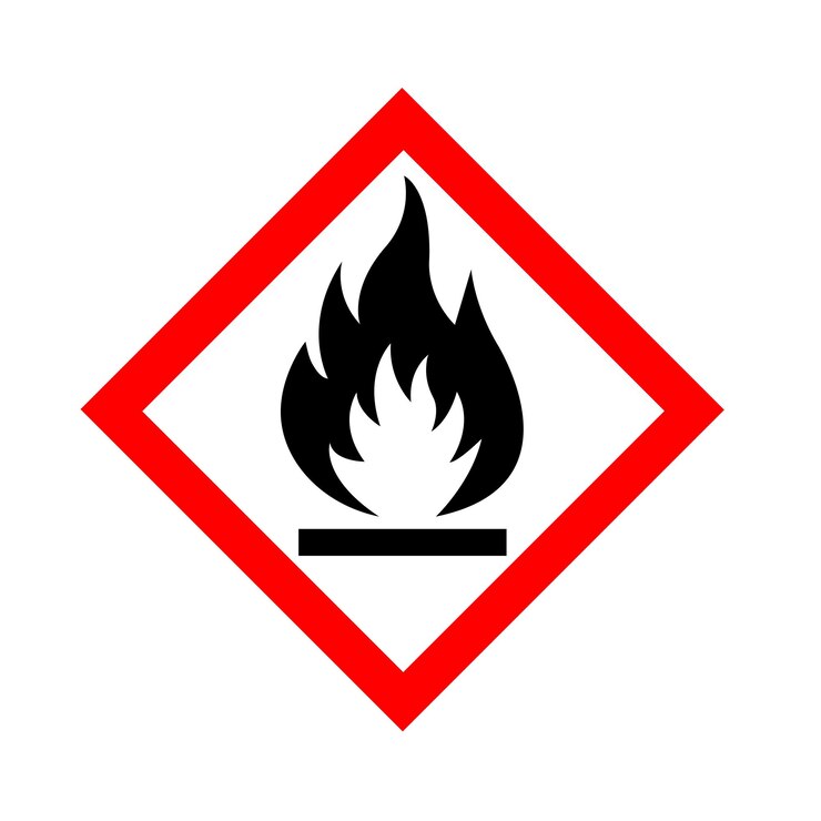Flammable sign vector symbol isolated on a white background caution