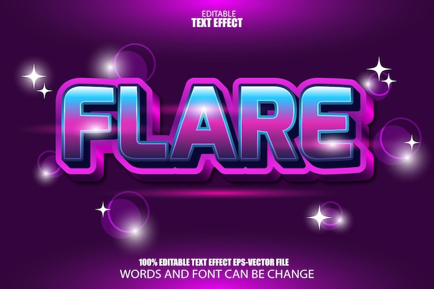 Flare Editable Text Effect Modern Style