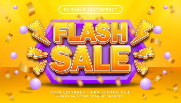 flash sale 3d text effect and editable text effect