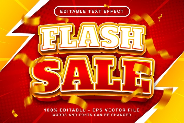 flash sale 3d text effect and editable text effect