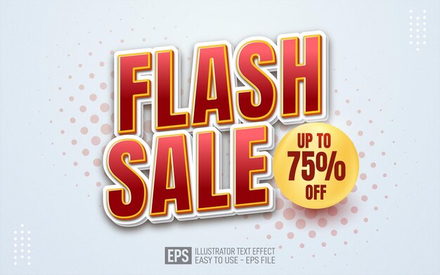 Flash Sale text, editable illustrator text effect