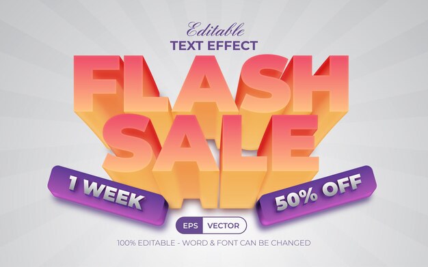 Flash sale text effect style Editable text effect