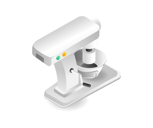Flat 3d isometric concept illustration of restaurant dough mixer