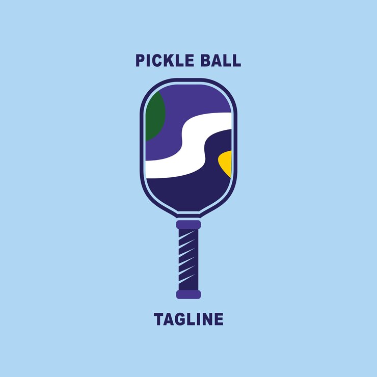 Vector flat blue design pickle ball logo