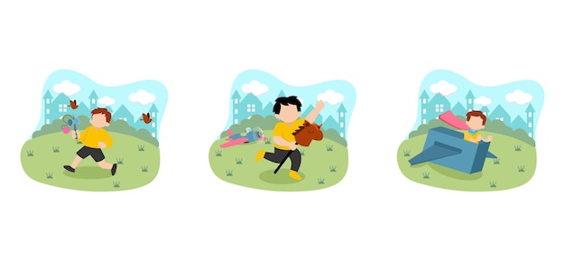 Flat Bundle Children39s Day Design Illustration