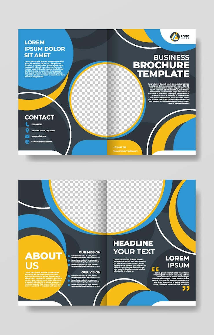 Vector flat business brochure template