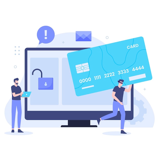 flat design of credit card fraud concept. illustration for websites, landing pages, mobile applications, posters and banners