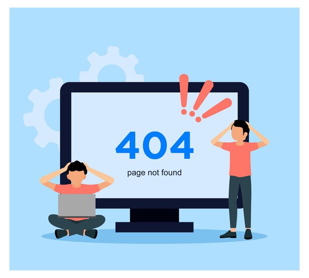 flat design of error 404 page