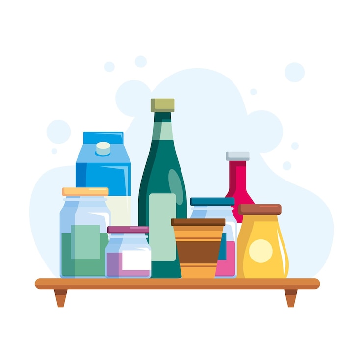 Vector flat design pantry isolated on white background