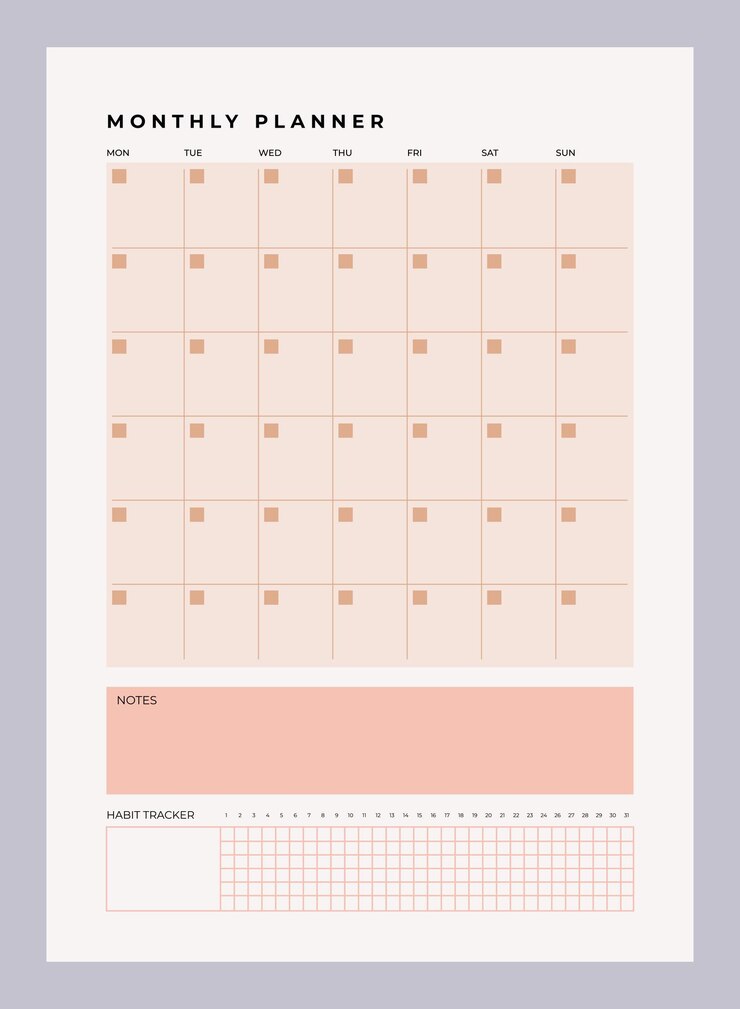 Vector flat design planner template collection set