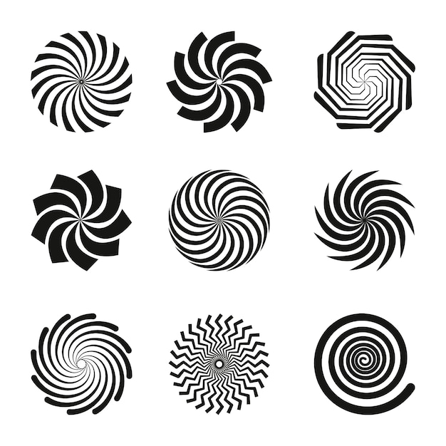 flat design spiral circle set