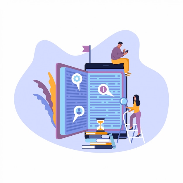 flat design style web banner for education apps, online training courses, distance education.  illustration concept for web design, marketing, and print material.