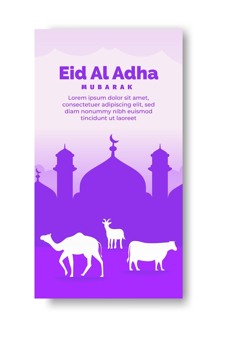 Vector flat eid al adha mubarak for social media stories