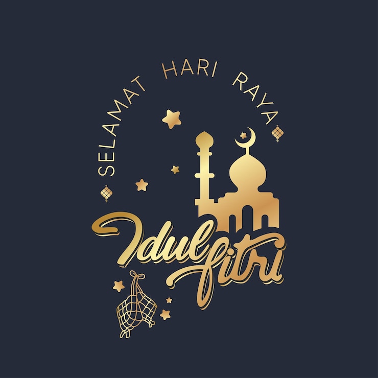 Vector flat eid alfitr hari raya aidilfitri illustration selamat hari raya idul fitri