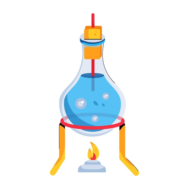 Flat icon of chemical experiment