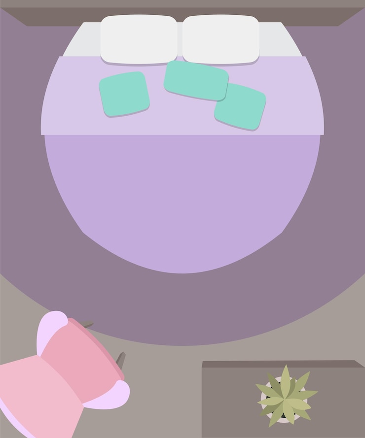 Vector flat illustration bedrooms with furniture