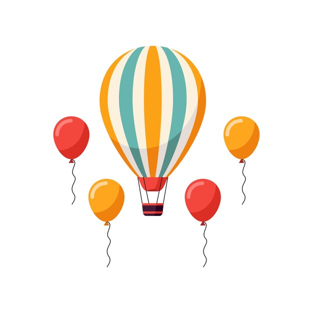 flat illustration of thanksgiving parade balloons for thanksgiving illustration them isolated on a
