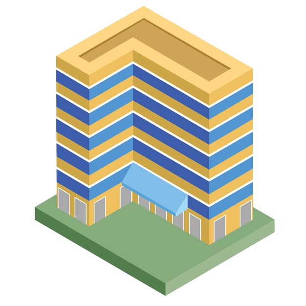 Flat Isometric Skyscraper