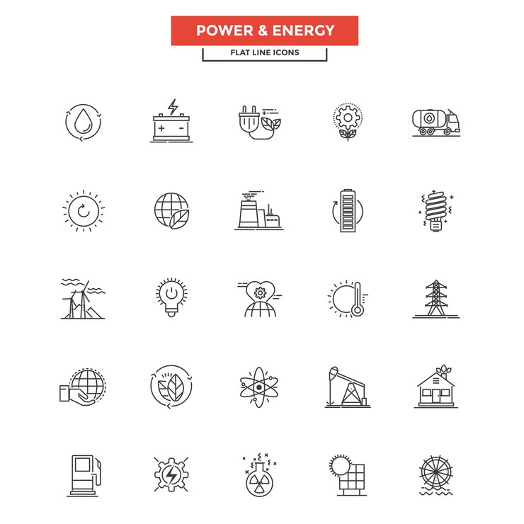 Vector flat line  icons