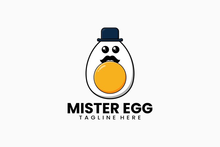 Flat modern template mister egg logo