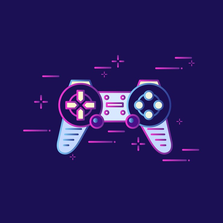 Vector flat style line joystick icon