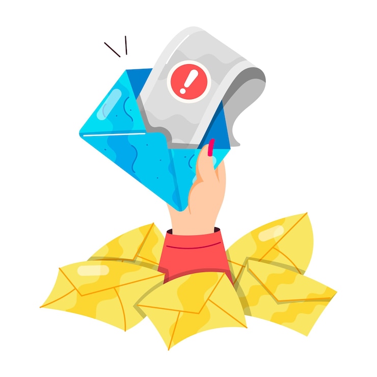 Vector flat style mail service stickers
