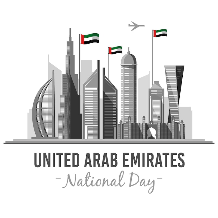 Vector flat uae national day