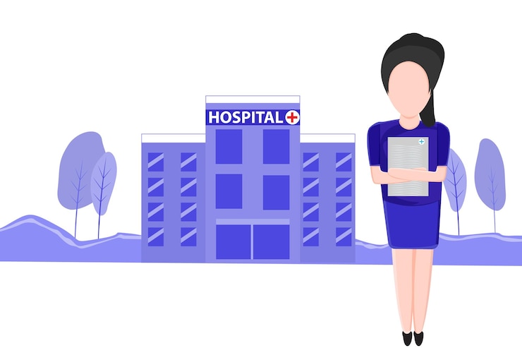 Flat vector hospital high quality illustration
