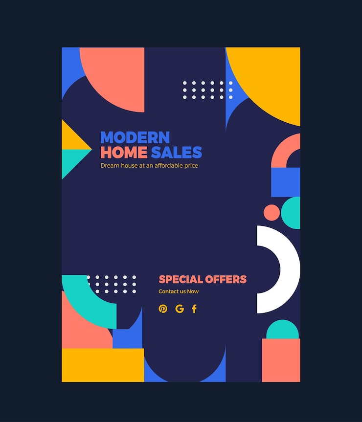 Vector flat vector modern shape flyer template