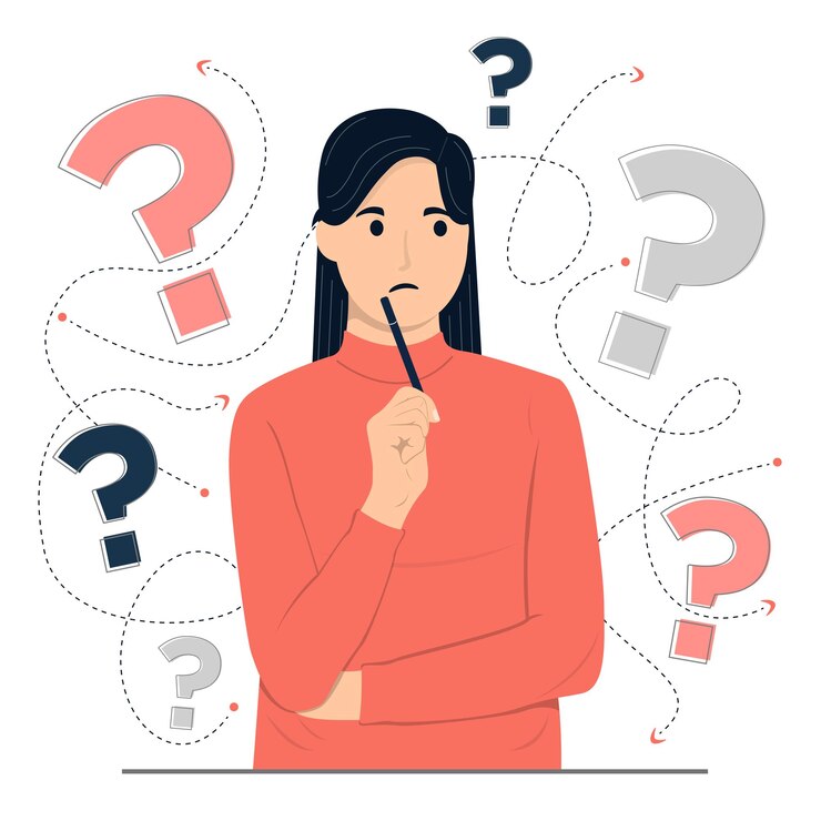 Vector flat vector people doubt asking questions flat illustration