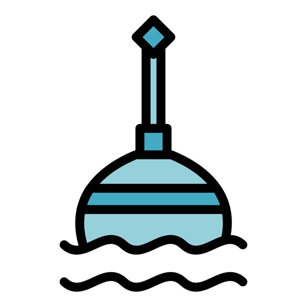 floating bobber icon outline floating bobber vector icon color flat isolated