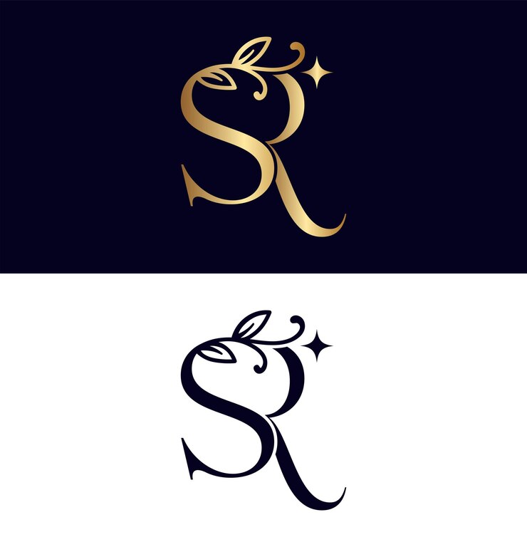 floral logo RS brand design