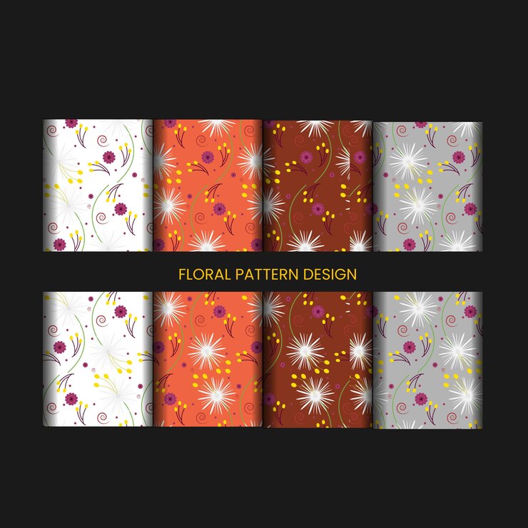 Floral pattern design template