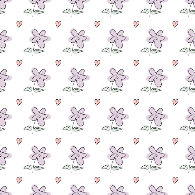 Floral pattern in doodle style Vector