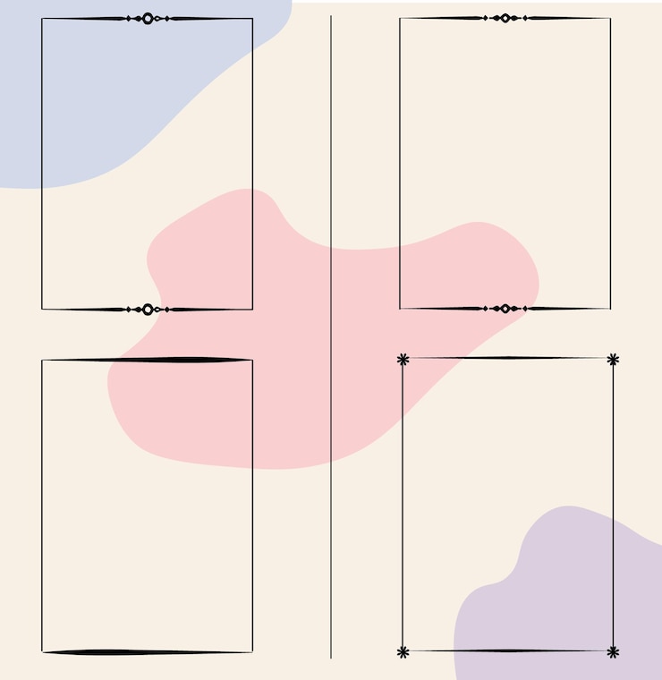 Vector floral photo frame photo frame template