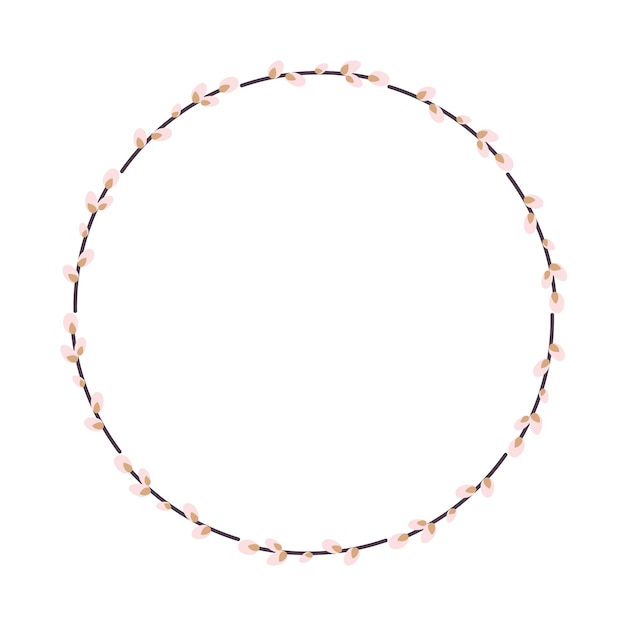  Floral round frame. Floral wreath 