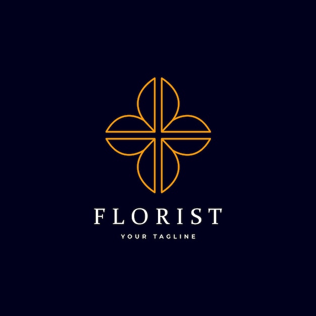 Florist business brand minimalist logo design vector