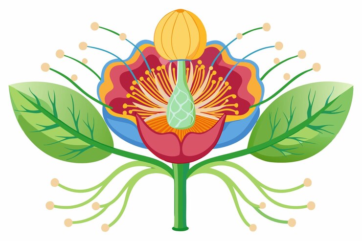 Vector flower anatomy vector illustration